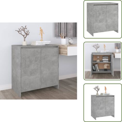 Credenza con ante - vidaXL Credenza Grigio Cemento 70x41x75 cm in Legno Multistrato - Credenza per libri