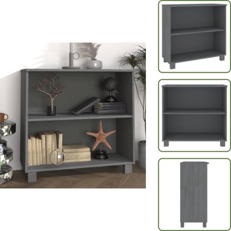 Credenza con ante - vidaXL Credenza HAMAR Grigio Scuro 85x35x80 cm Legno Massello di Pino - Credenza con scaffali