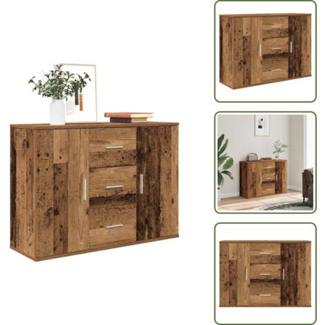 Credenza con ante - vidaXL Credenza Legno Antico 90x29,5x65 cm in Legno Multistrato - Credenza per oggetti