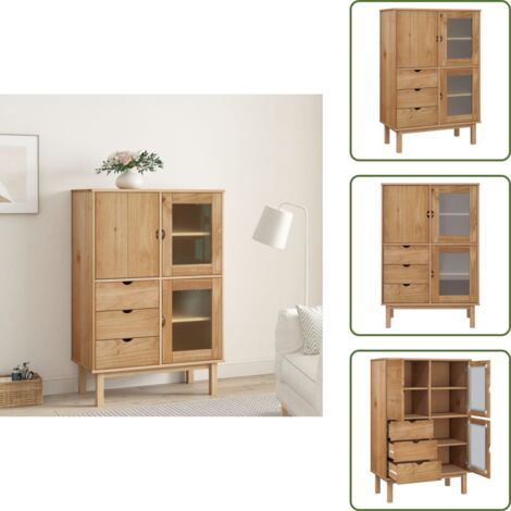 Credenza con ante - vidaXL Credenza OTTA 85x43x125 cm in Legno Massello di Pino - Credenza per soggiorno