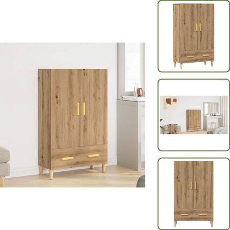 Credenza con ante - vidaXL Credenza Rovere Artigianale 70x31x115 cm in Legno Multistrato - Credenza con cassetto