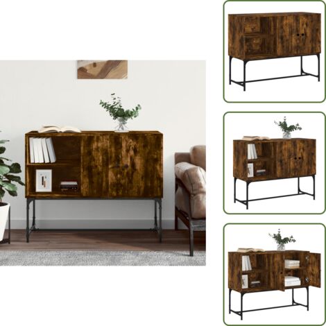 Credenza con ante - vidaXL Credenza Rovere Fumo 100x40x79,5 cm in Legno Multistrato - Credenza con scomparti