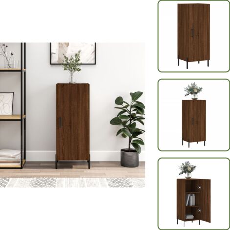 Credenza con ante - vidaXL Credenza Rovere Marrone 34,5x34x90 cm in Legno Multistrato - Credenza con scomparti