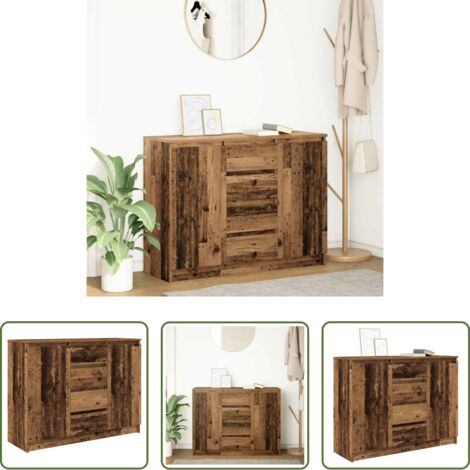 Credenza con cassetti -  Credenza con Cassetti Legno Antico 100,5x35x76 cm in Truciolato