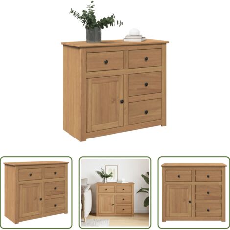 Credenza con cassetti -  Credenza con Cassetti Panama 93x40x80 cm Legno Massello di Pino
