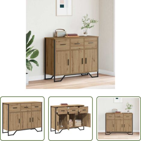 Credenza con cassetti -  Credenza con cassetto Rovere artigianale 97 x 32,5 x 74,5 cm