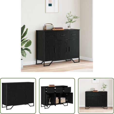 Credenza con cassetti -  Credenza con cassetto Rovere Nero 97 x 32,5 x 74,5 cm
