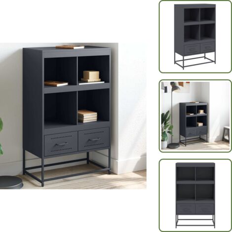 Credenza con cassetti - vidaXL Credenza Antracite 68x39x111,5 cm Acciaio - Credenza con scomparti