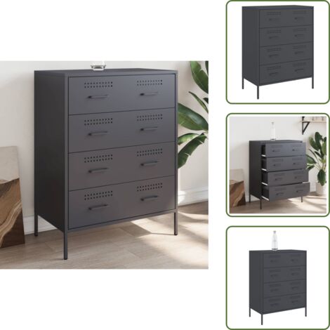 Credenza con cassetti - vidaXL Credenza Antracite 68x39x89 cm in Acciaio - Credenza da soggiorno