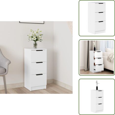 Credenza con cassetti - vidaXL Credenza Bianca 30x30x70 cm in Legno Multistrato - Credenza per soggiorno