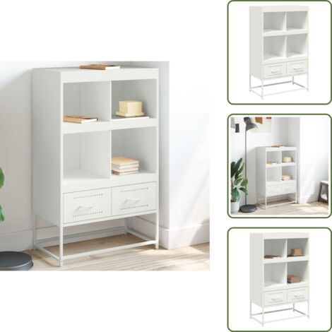 Credenza con cassetti - vidaXL Credenza Bianca 68x39x111,5 cm Acciaio - Credenza con scomparti