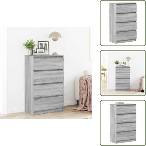 Credenza con cassetti - vidaXL Credenza Grigio Sonoma 60x35x98,5 cm in Legno Multistrato - Credenza da soggiorno