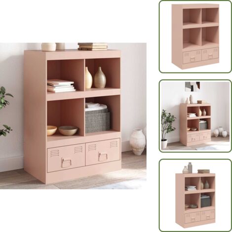 Credenza con cassetti - vidaXL Credenza Rosa 67x39x95 cm in Acciaio - Credenza con ripiani