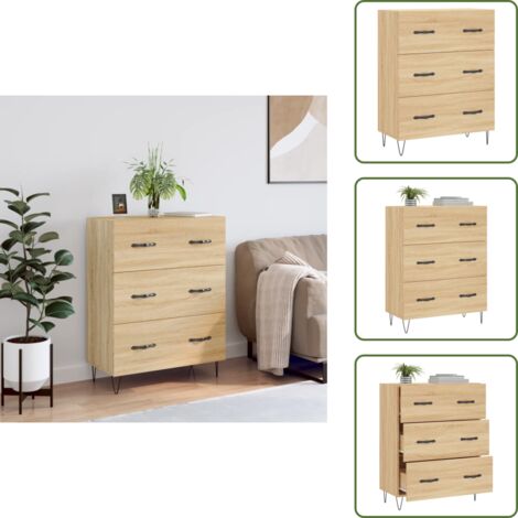 Credenza con cassetti - vidaXL Credenza Rovere Sonoma 69,5x34x90 cm in Legno Multistrato - Credenza con piano espositivo