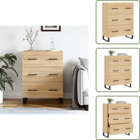 Credenza con cassetti - vidaXL Credenza Rovere Sonoma 69,5x34x90 cm in Legno Multistrato - Credenza con piano espositivo