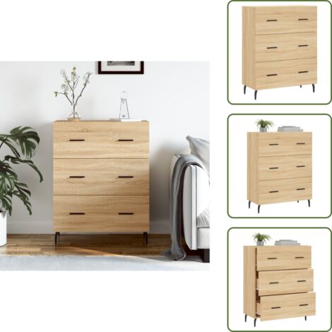 Credenza con cassetti - vidaXL Credenza Rovere Sonoma 69,5x34x90 cm in Legno Multistrato - Credenza con piano espositivo