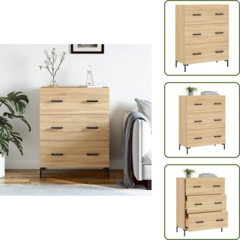 Credenza con cassetti - vidaXL Credenza Rovere Sonoma 69,5x34x90 cm in Legno Multistrato - Credenza con piano espositivo