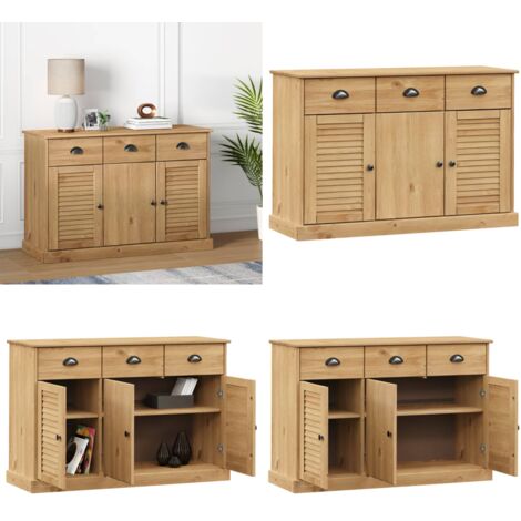 Credenza con Cassetti VIGO 113x40x75 cm Legno Massello di Pino - Credenza in legno - Credenza da cucina