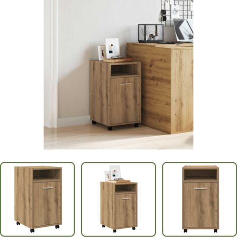 Credenza con cassetto -  Armadio con Ruote Rovere Artigianale 33x38x60 cm in Truciolato