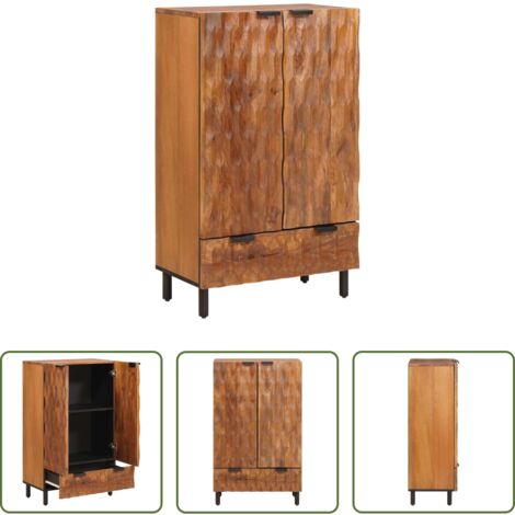 Credenza con cassetto -  Credenza con cassetto Finitura Marrone Acacia 60 x 33 x 100 cm