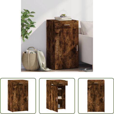 Credenza con cassetto -  Credenza Rovere Fumo 50x42,5x93 cm in Legno Multistrato