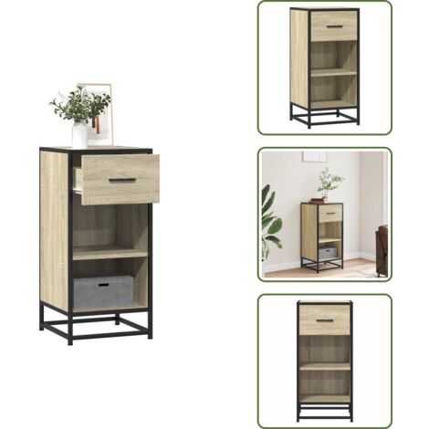 Credenza con cassetto - vidaXL Credenza Rovere Sonoma 35,5x35x76 cm in Truciolato - Credenza con ripiani