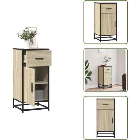 Credenza con cassetto - vidaXL Credenza Rovere Sonoma 35,5x35x76 cm in Truciolato - Credenza con ripiani