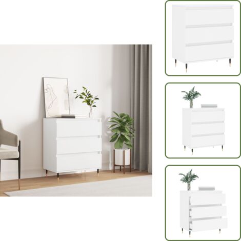Credenza con gambe in ferro - vidaXL Credenza Bianca 60x35x70 cm in Legno Multistrato - Credenza per casa