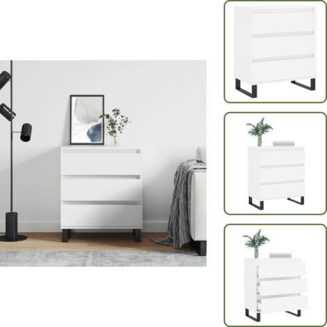 Credenza con gambe in ferro - vidaXL Credenza Bianca 60x35x70 cm in Legno Multistrato - Credenza per casa