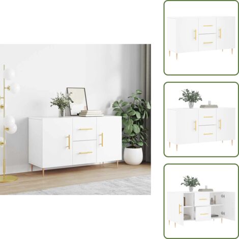 Credenza con gambe in metallo - vidaXL Credenza Bianca 100x36x60 cm in Legno Multistrato - Credenza con ante