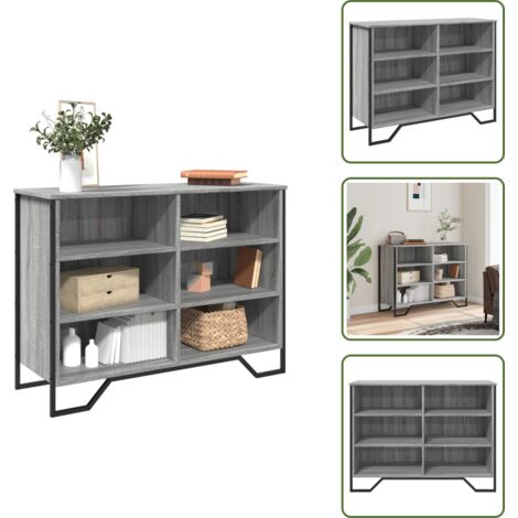 Credenza con gambe in metallo - vidaXL Credenza Grigio Sonoma 101x35,5x74,5 cm in Legno Multistrato - Credenza con ante