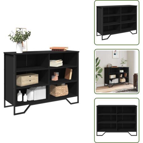 Credenza con gambe in metallo - vidaXL Credenza Nera 101x35,5x74,5 cm in Legno Multistrato - Credenza con ante