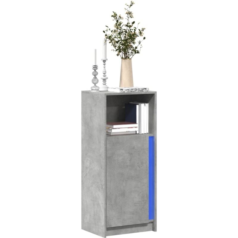 Credenza con led Grigio Cemento 42,5x34x100cm Legno Multistrato