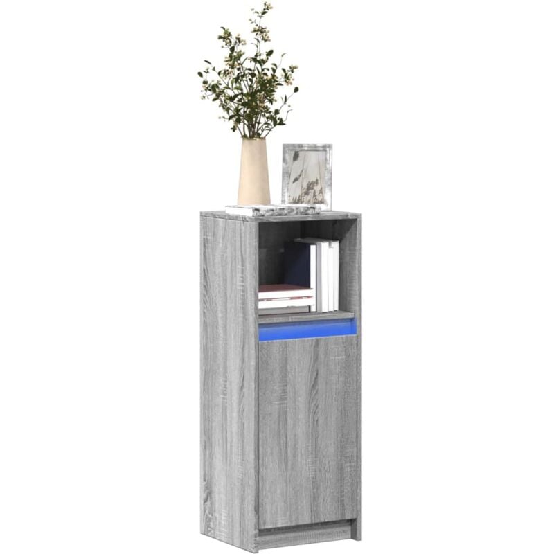 Credenza con led Grigio Sonoma 38x34x100cm in Legno Multistrato