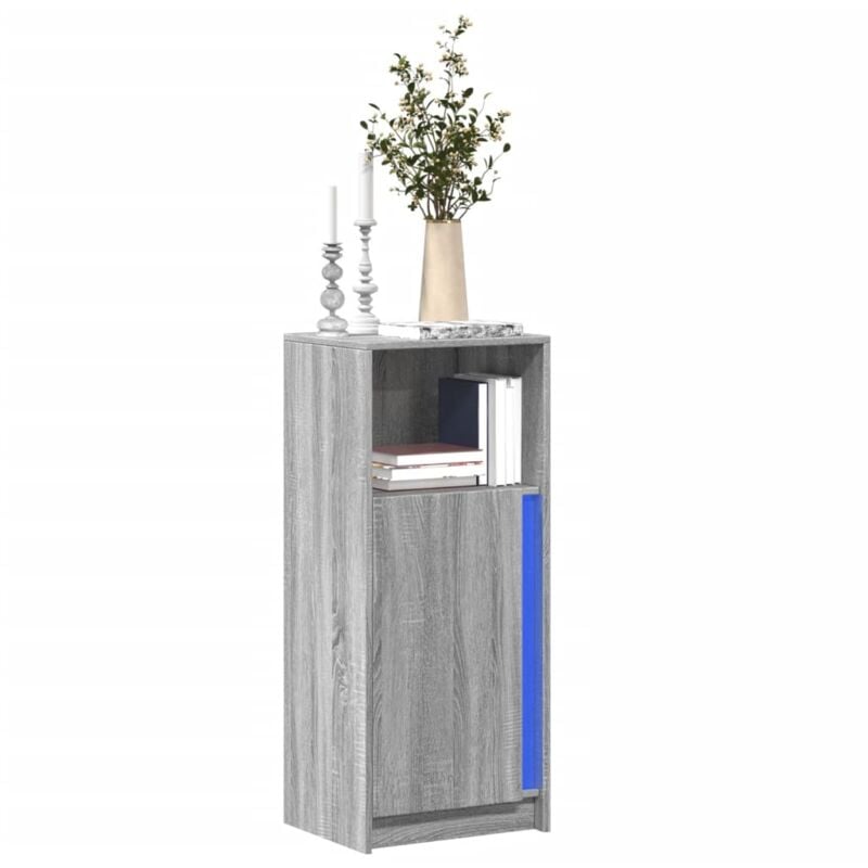 Credenza con led Grigio Sonoma 42,5x34x100 cm Legno Multistrato