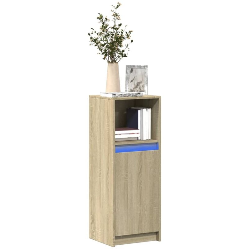 Credenza con led Rovere Sonoma 38x34x100cm in Legno Multistrato