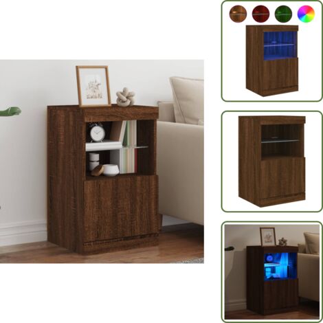 Credenza con luce led - vidaXL Credenza con Luci LED Rovere Marrone 41x37x67 cm - Credenza con luce led rgb