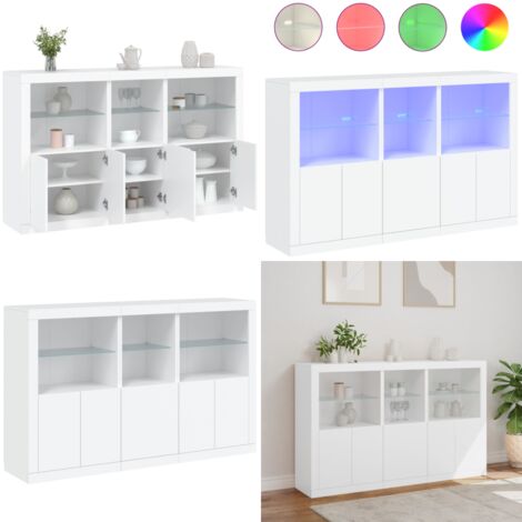 Credenza con Luci LED Bianca 162x37x100 cm - Luci LED RGB - Credenza moderna