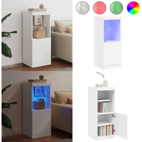 Credenza con Luci LED Bianca 41x37x100 cm - Credenza moderna - Luci LED RGB
