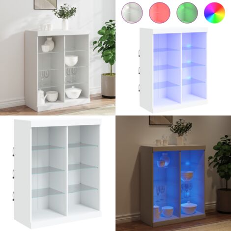 Credenza con Luci LED Bianca 81x37x100 cm - Credenza moderna - Luci LED RGB