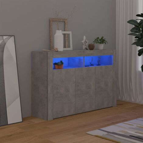 AVIMAC Credenza con Luci LED Grigio Cemento 115,5x30x75 cm