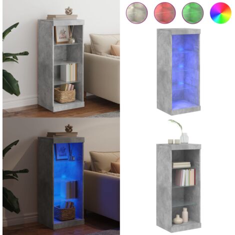 Credenza con Luci LED Grigio Cemento 41x37x100 cm - Credenza moderna - Luci LED RGB