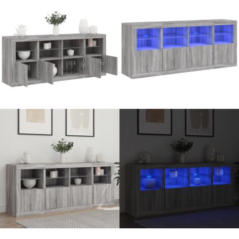 Credenza con Luci LED Grigio Sonoma 163x37x67 cm - Luci LED RGB - Credenza moderna