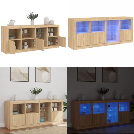 Credenza con Luci LED Rovere Sonoma 164x37x67 cm - Luci LED RGB - Credenza moderna