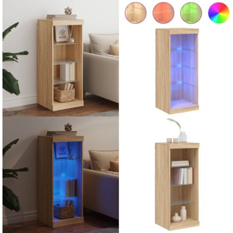 Credenza con Luci LED Rovere Sonoma 41x37x100 cm - Credenza moderna - Luci LED RGB