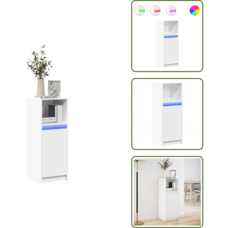 Credenza con luci RGB - vidaXL Credenza con LED Bianca 38x34x100 cm in Legno Multistrato - Credenza da corridoio