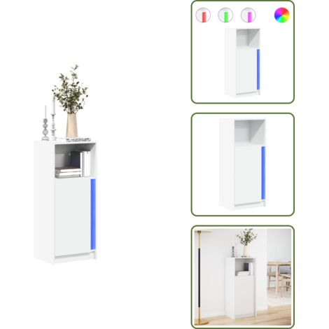 Credenza con luci RGB - vidaXL Credenza con LED Bianca 42,5x34x100 cm in Legno Multistrato - Credenza con ante