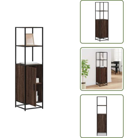 Credenza con Maniglia - vidaXL Credenza Rovere Marrone 35,5x35x139cm Legno Multistrato Metallo - Credenza con Scomparto