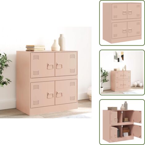 Credenza con maniglie - vidaXL Credenza Rosa 67x39x73 cm in Acciaio - Credenza per casa