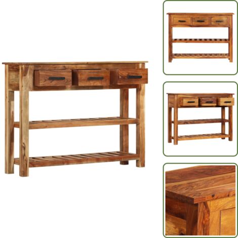 Credenza con mensole - vidaXL Credenza con 3 Cassetti 110x30x80 cm in Legno Massello - Credenza in acacia
